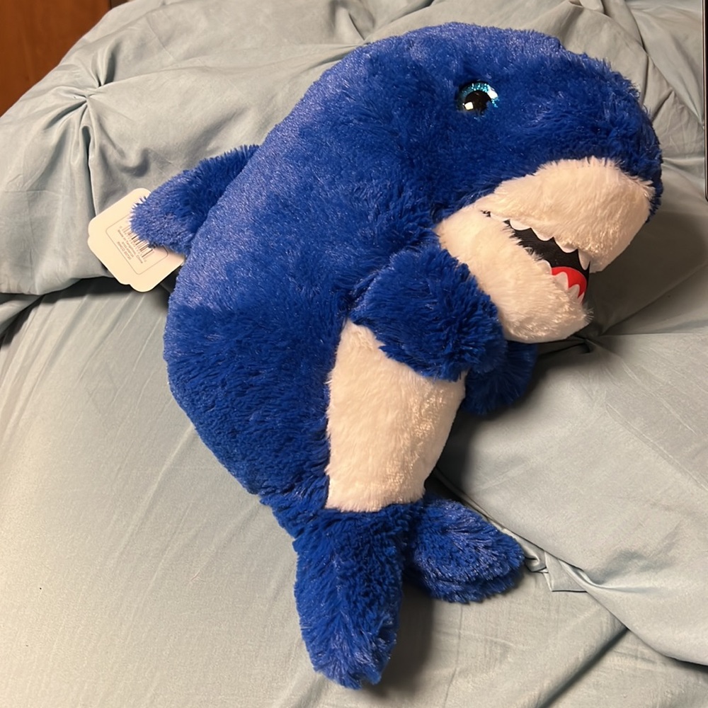 Blue shark plush